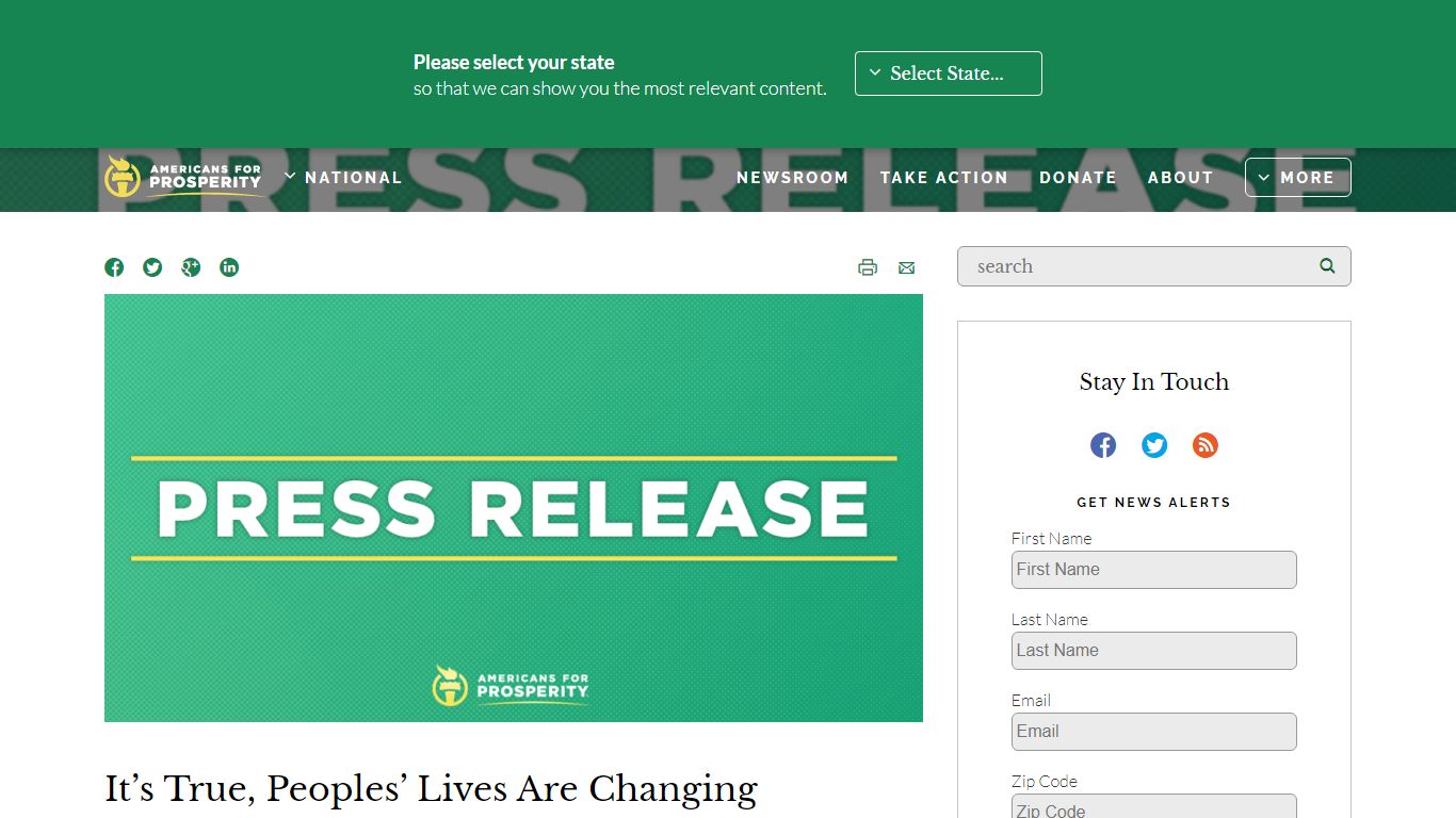 It's True, Peoples' Lives Are Changing - Americans for Prosperity