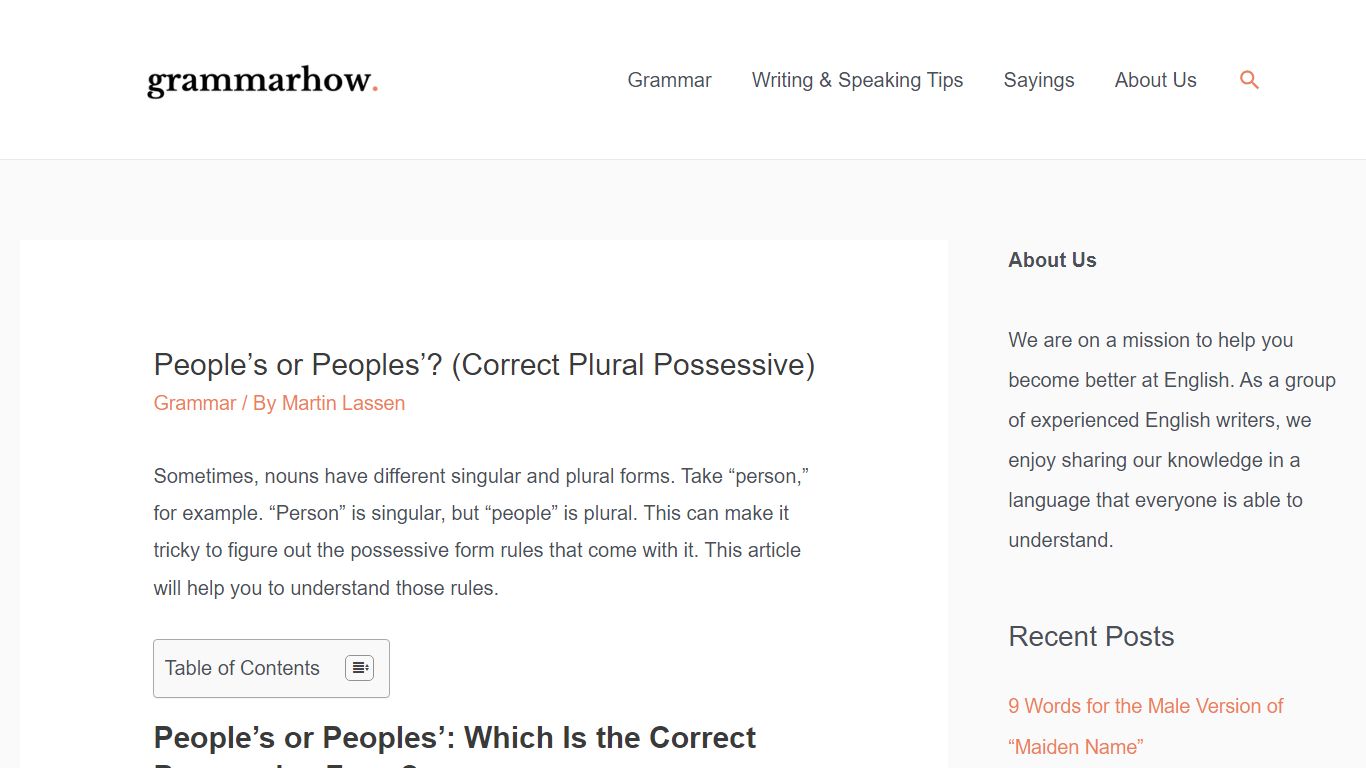 Peoples' or People's? Correct Possessive (Helpful Examples) - Grammarhow